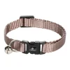 FLAMINGO - Collier réglable de 19 à 30 cm. Taupe avec clochette. Pour chat.