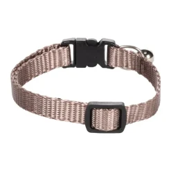 FLAMINGO - Collier réglable de 19 à 30 cm. Taupe avec clochette. Pour chat.