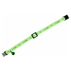 FLAMINGO - Collier réglable de 20 à 35 cm vert motif poisson + clochette pour chat