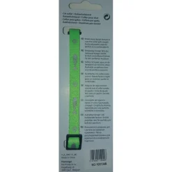 FLAMINGO - Collier réglable de 20 à 35 cm vert motif poisson + clochette pour chat