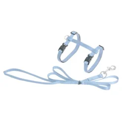 FLAMINGO - Harnais et laisse de 1,10 mètre bleu clair pour chat