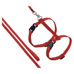 FLAMINGO - Harnais et laisse de 1,10 mètre rouge pour chat