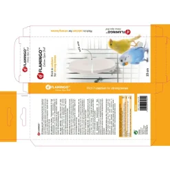 FLAMINGO - Un os de seiche blanc 23 cm avec support pour oiseaux