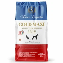 FRANCE CROQUETTES - Croquette pour chien adulte gold adult premium 28/16 maxi – 20kg – adulte toute race/taille– france croquettes