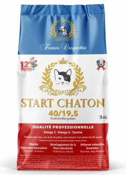 FRANCE CROQUETTES - Croquette pour chaton start chaton – 3kg – chaton et chatte en gestation et lactation – france croquettes