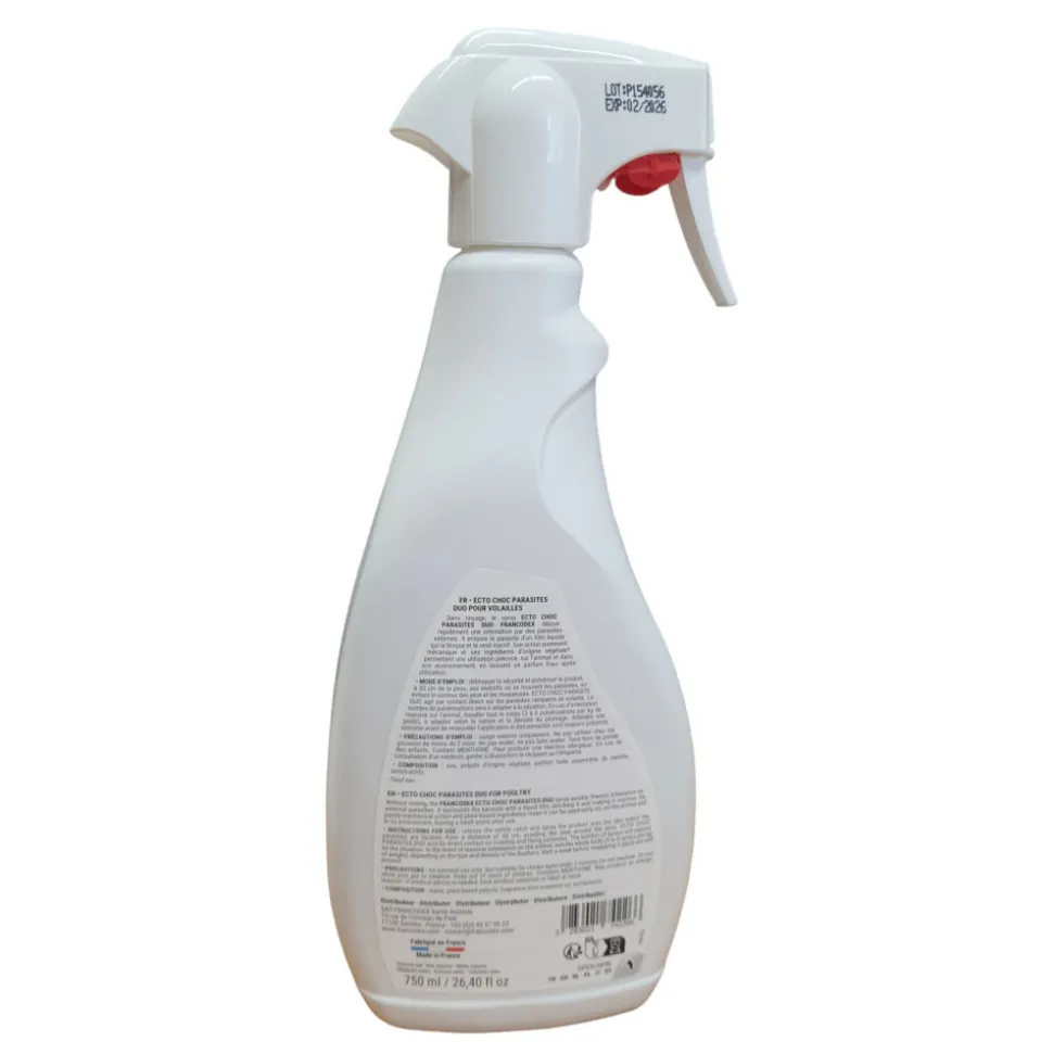 FRANCODEX - Ecto choc antiparasitaires duo 750 ml pour volailles et poulaillers