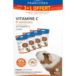 FRANCODEX - Friandises, Vitamine C pour cochon d'inde 3+1 offert