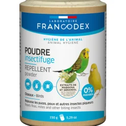 FRANCODEX - Poudre insectifuge pour oiseau de cage et de volière : 150 gr