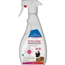 FRANCODEX - Spray pour volailles et poulaillers Ecto Choc Parasites duo 750ml