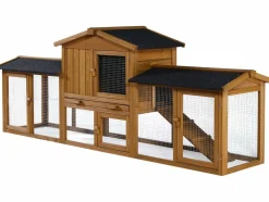 HABITAT ET JARDIN - Clapier pour lapin en bois "galina" 2 portes- marron