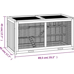 HELLOSHOP26 - Cage à hamster 89,5 x 45 x 45 cm bois massif de sapin marron
