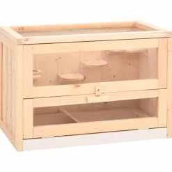 HELLOSHOP26 - Cage à hamster 60 x 35,5 x 42 cm bois massif de sapin marron