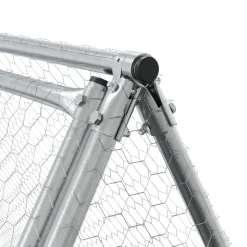 HELLOSHOP26 - Cage à lapin argenté 400 x 105 x 91 cm acier galvanisé argent