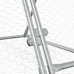 HELLOSHOP26 - Cage à lapin argenté 400 x 105 x 91 cm acier galvanisé argent