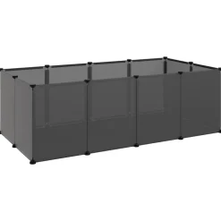 HELLOSHOP26 - Cage pour petits animaux 144 x 74 x 46,5 cm pp et acier noir