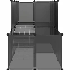 HELLOSHOP26 - Cage pour petits animaux 142 x 74 x 93 cm pp et acier noir