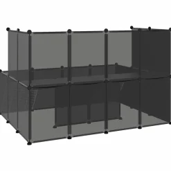 HELLOSHOP26 - Cage pour petits animaux 143 x 107 x 93 cm pp et acier noir
