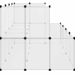 HELLOSHOP26 - Cage pour petits animaux transparent 143 x 107 x 93 cm pp et acier transparent