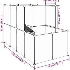 HELLOSHOP26 - Cage pour petits animaux transparent 142 x 74 x 93 cm pp et acier transparent