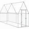 HELLOSHOP26 - Cage pour poules argenté 400 x 100 x 190 cm acier galvanisé argent