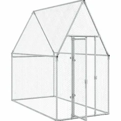 HELLOSHOP26 - Cage pour poules argenté 200 x 100 x 190 cm acier galvanisé argent