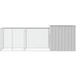 HELLOSHOP26 - Cage pour poules 300 x 91 x 100 cm acier galvanisé gris