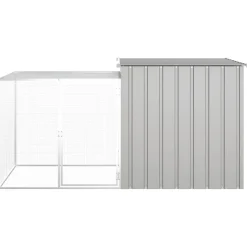 HELLOSHOP26 - Cage pour poules 200 x 91 x 100 cm acier galvanisé gris