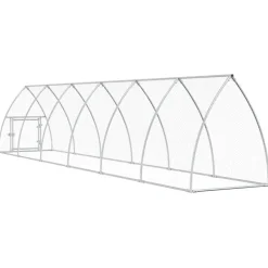 HELLOSHOP26 - Cage pour poules argenté 600 x 105 x 120 cm acier galvanisé argent