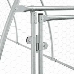 HELLOSHOP26 - Cage pour poules argenté 600 x 105 x 120 cm acier galvanisé argent