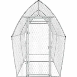 HELLOSHOP26 - Cage pour poules argenté 400 x 105 x 182 cm acier galvanisé argent