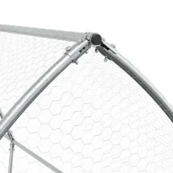 HELLOSHOP26 - Cage pour poules argenté 400 x 105 x 182 cm acier galvanisé argent