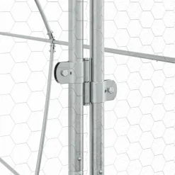 HELLOSHOP26 - Cage pour poules argenté 400 x 105 x 182 cm acier galvanisé argent