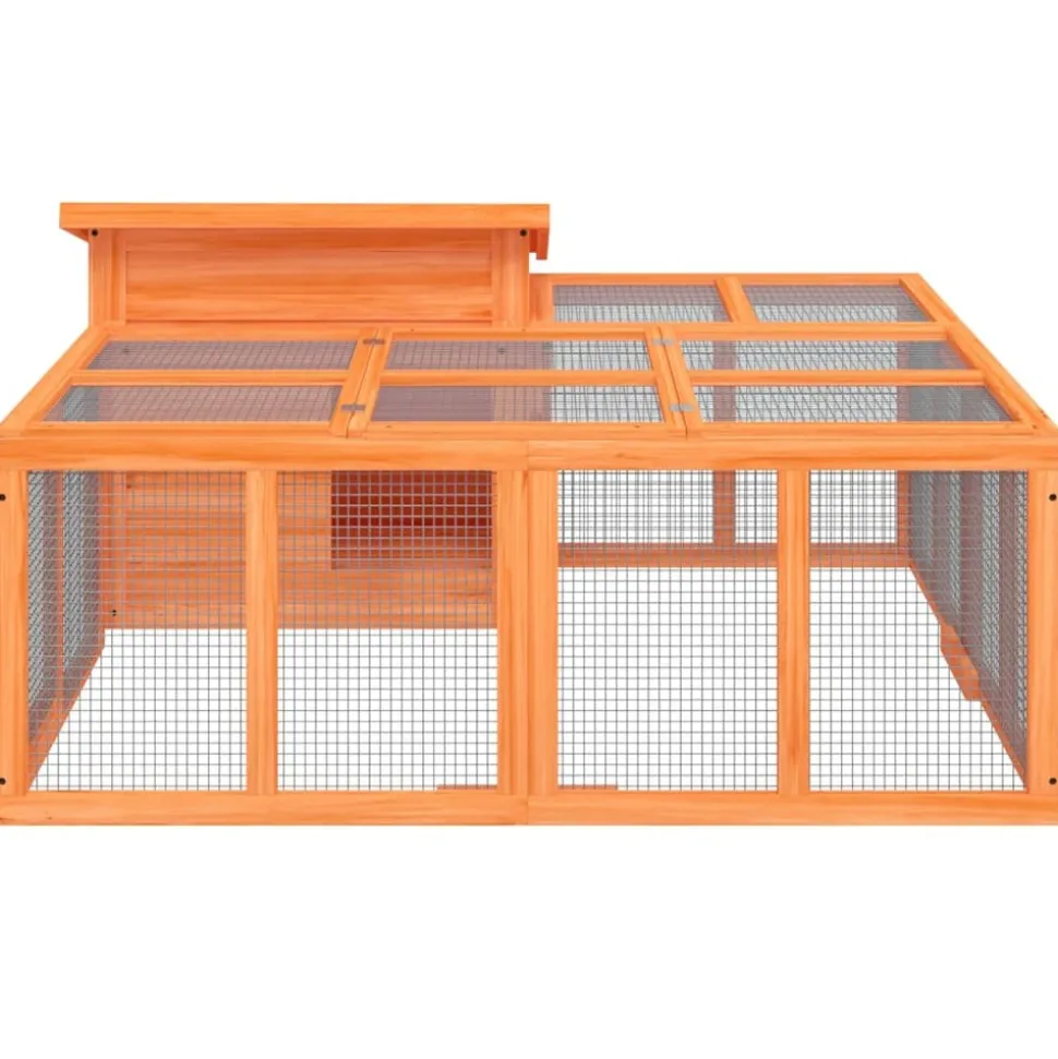 HELLOSHOP26 - Clapier 144 x 123 x 67,5 cm bois de pin massif marron