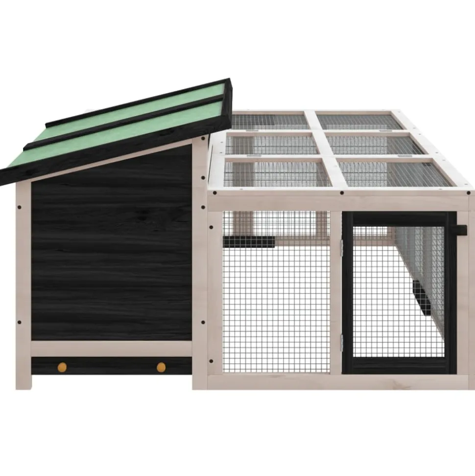 HELLOSHOP26 - Clapier 144 x 123 x 67,5 cm bois de pin massif gris