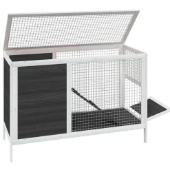 HELLOSHOP26 - Clapier 103 x 44 x 69,5 cm bois de pin massif gris