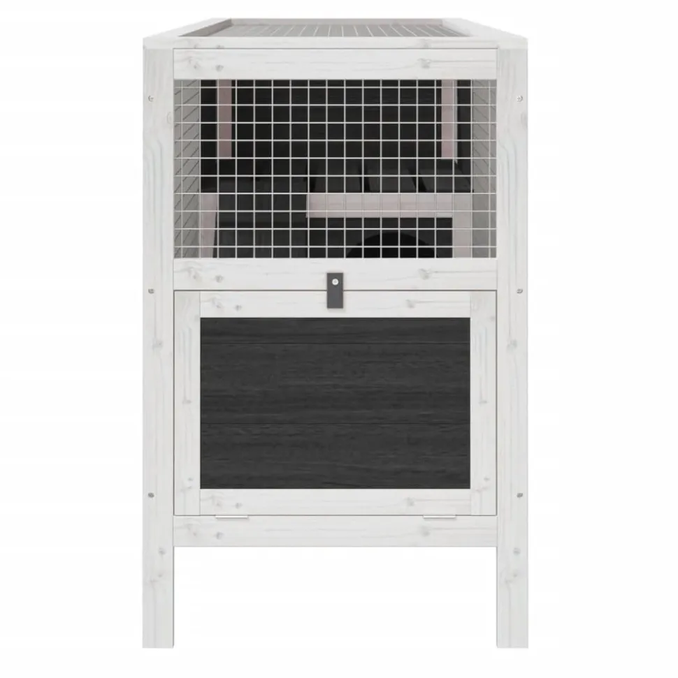 HELLOSHOP26 - Clapier 103 x 44 x 69,5 cm bois de pin massif gris