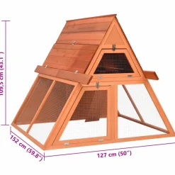 HELLOSHOP26 - Clapier 152 x 127 x 109,5 cm bois de sapin massif marron