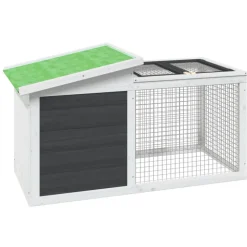 HELLOSHOP26 - Clapier 100,5 x 54 x 55 cm bois de pin massif gris