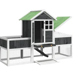 HELLOSHOP26 - Clapier 170 x 63 x 113 cm bois de pin massif gris