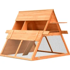 HELLOSHOP26 - Clapier bois de pin et de sapin massif 152 x 128 x 108 cm bois marron