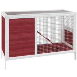 HELLOSHOP26 - Clapier moka 103 x 44 x 69,5 cm bois de pin massif marron