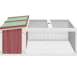 HELLOSHOP26 - Clapier moka 117,5 x 97 x 47,5 cm bois de pin massif marron