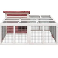 HELLOSHOP26 - Clapier moka 144 x 123 x 67,5 cm bois de pin massif marron