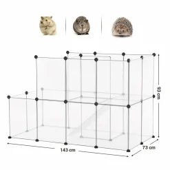 HELLOSHOP26 - Enclos modulable parc pour cochons d'inde modulable 143 x 73 x 93 cm plastique transparent