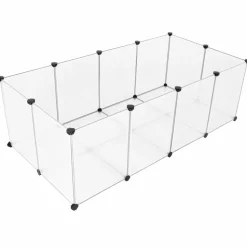 HELLOSHOP26 - Enclos petits animaux fond cage modulable cochon d'inde hamster lapin rongeur petits animaux domestiques 143 x 73 x 46 cm pan