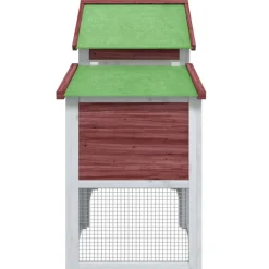 HELLOSHOP26 - Poulailler enclos cage poules moka 186,5 x 58,5 x 113 cm bois massif de pin marron