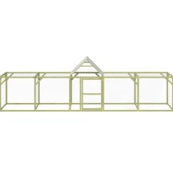 HELLOSHOP26 - Poulailler enclos cage poules 500 x 100 x 150 cm bois de pin massif imprégné marron