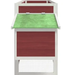 HELLOSHOP26 - Poulailler enclos cage poules moka 204 x 50 x 84 cm bois massif de pin marron