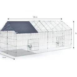 IDMARKET - Enclos grillagé pour petits animaux en acier galvanisé