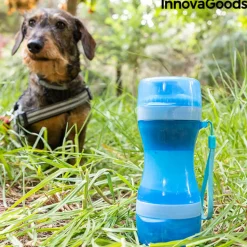 INNOVAGOODS - Bouteille avec distributeur d'eau et d'aliments pour animaux 2 en 1 pettap